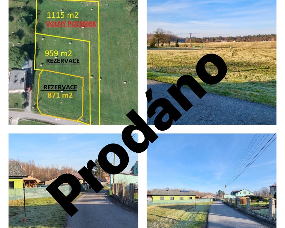 Prodáno, stavební pozemek 871 a 959 m2, Karviná - Louky nad Olší