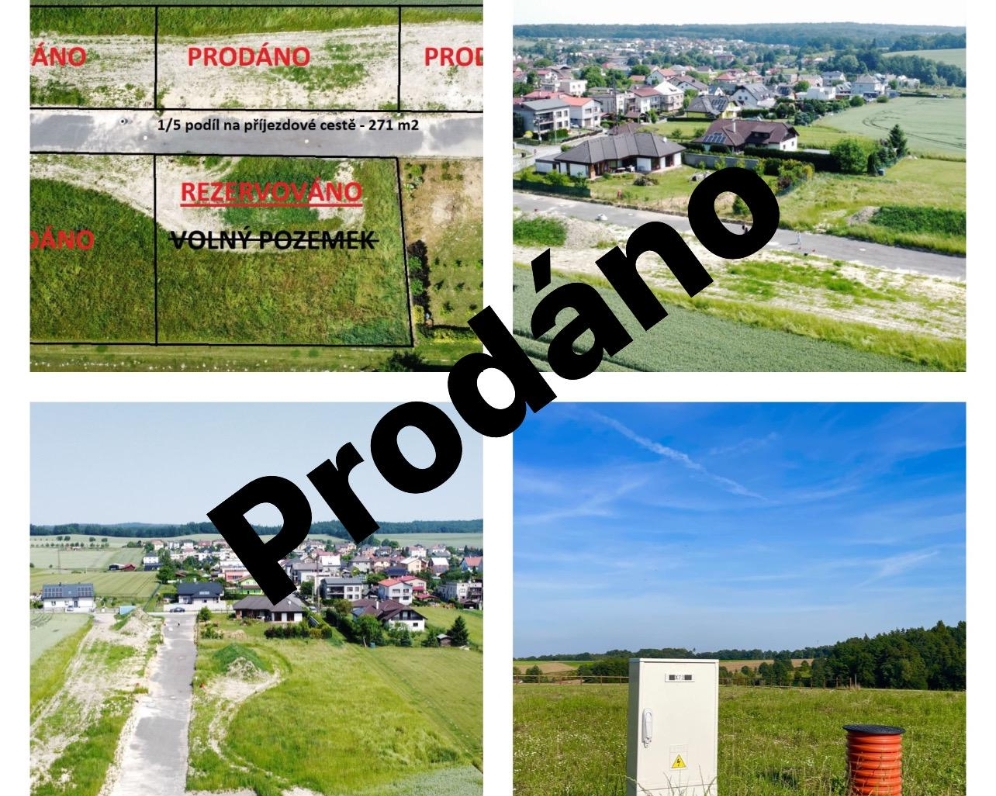Prodáno, 5x stavební parcela, Vřesina